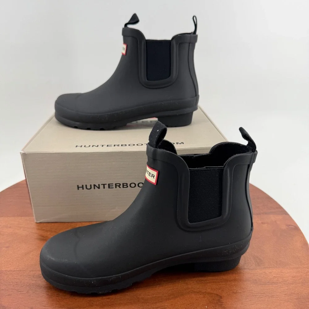 Hunter Big Kid Original Chelsea Black Waterproof Rubber Rain Boots HJS6000RMA 2M